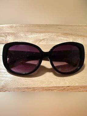 Primary Black Frame Sunglasses with Purple Lenses
